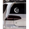 Türk Bayrağı ve Allah Sticker 17x17 Cm Beyaz