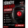 Türkiye Bayrağı Sticker 10x10 cmRenkli Sticker