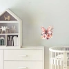 Turuncu-Pembe Kelebek ve Çiçekler Duvar Stickerı