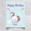 Unicorn Temalı Doğum Günü Afişi 70X100 cm