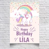Unicorn Temalı Doğum Günü Afişi 70X100 cm