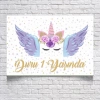 Unicorn Temalı Doğum Günü Afişi 70x100 Cm