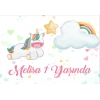 Unicorn Temalı Doğum Günü Afişi 70X100 cm