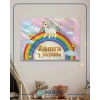 Unicorn ve Gökkuşağı Temalı Doğum Günü Afişi 100X150 cm