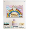 Unicorn ve Gökkuşağı Temalı Doğum Günü Afişi 50X70 cm