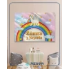 Unicorn ve Gökkuşağı Temalı Doğum Günü Afişi 70X100 cm