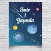 Uzay ve Gezegenler Temalı Doğum Günü Afişi 35X50 cm