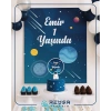 Uzay ve Gezegenler Temalı Doğum Günü Afişi 50X70 cm