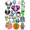 Uzaylılar Sticker Set 6 17 Parça Telefon, Tablet, Defter, Laptop Sticker