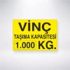 Vinç Taşıma Kapasitesi 1.000 KG Sticker 20X28 Cm