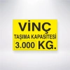 Vinç Taşıma Kapasitesi 3.000 KG Sticker 20X28 Cm