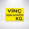 Vinç Taşıma Kapasitesi KG Sticker 20X28 Cm