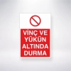 Vinç ve Yükün Altında Durma Sticker 20X28 Cm