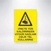 Vinçte Yük Kaldırırken Uygun Sağlam Çelik Tel Kullanınız Sticker 20X28 Cm