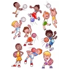 Voleybolcu Küçük Çocuklar Sticker Set 12 Parça Telefon, Tablet, Defter, Laptop Sticker
