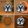 Y Harf Yılbaşı Süsü – MDF Çam Ağacı Desenli Asılabilir Dekor (7x7 cm)