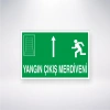 Yangın Çıkış Merdiveni Üstte Sticker 20X28 Cm