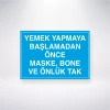 Yemek Yapmaya Başlamadan Önce Maske, Bone ve Önlük Tak Sticker 20X28 Cm