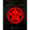Yıldız Punisher Kurukafa Sticker 17x17 Cm Kırmızı