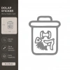 Yiyecek Atıkları Mat Gri Dekoratif Folyo Sticker 14x14 cm