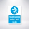 Yüksekte Çalışırken Emniyet Kemeri Kullan Sticker 20X28 Cm
