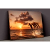 Yunuslar Ve Gün Batımı Kanvas