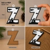 Z Harf Yılbaşı Süsü – MDF Çam Ağacı Desenli Asılabilir Dekor (5x5 cm)