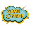 Game Over Sticker 10x10 cmRenkli Sticker