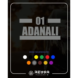 01 Adanalı Araba Sticker 17x17 Cm Gri