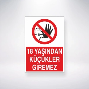 18 Yaşından Küçükler Giremez Sticker 20X28 Cm