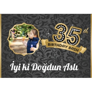 35 Yaş Temalı Doğum Günü Afişi 70X100 cm