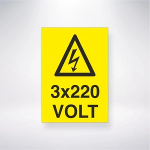 3x220 Volt Sticker 20X28 Cm