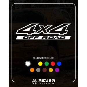 4x4 Ofroad Sticker 17x17 Cm Beyaz