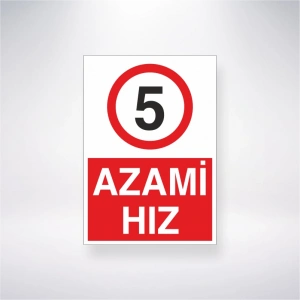 5 Azami Hız Sticker 20X28 Cm