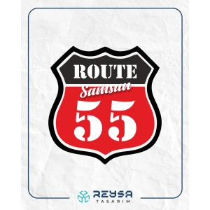 55 Samsun Sticker 10x10 cmRenkli Sticker