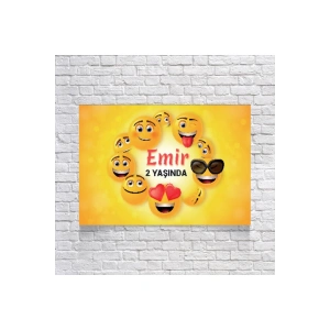Emoji Tenalı Doğum Günü Afişi 70X100 cm
