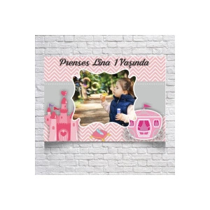 Prenses Temalı Doğum Günü Afişi 100X150 cm