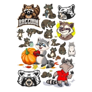 Racun Sticker Set-1 15 Parça Telefon, Tablet, Defter, Laptop Sticker