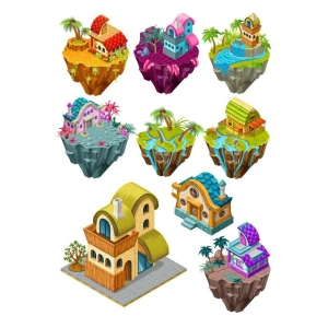 Ev Sticker Set-1 9 Parça Telefon, Tablet, Defter, Laptop Sticker