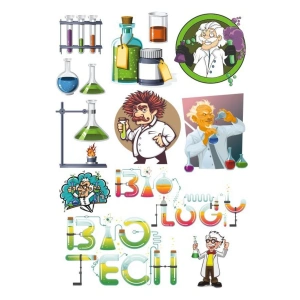Bilim Profesör Sticker Set 11 Parça Telefon, Tablet, Defter, Laptop Sticker