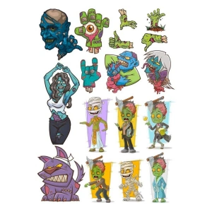 Zombi Sticker Set-3 18 Parça Telefon, Tablet, Defter, Laptop Sticker
