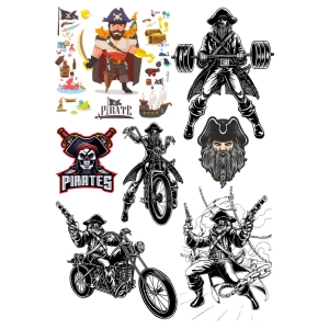 Korsan Sticker Set-1 9 Parça Telefon, Tablet, Defter, Laptop Sticker