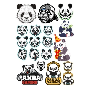 Panda Sticker Set -2 15 Parça Telefon, Tablet, Defter, Laptop Sticker