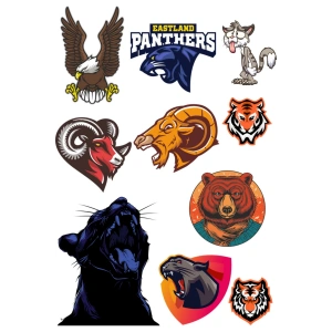 Agresif Hayvanlar Sticker Set-3 10 Parça Telefon, Tablet, Defter, Laptop Sticker