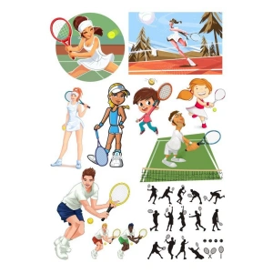 Tenis Sticker Set 20 Parça Telefon, Tablet, Defter, Laptop Sticker