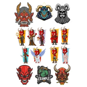 Şeytan Sitcker Set-2 12 Parça Telefon, Tablet, Defter, Laptop Sticker