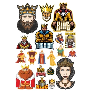 Kral Sticker Set-1 17 Parça Telefon, Tablet, Defter, Laptop Sticker