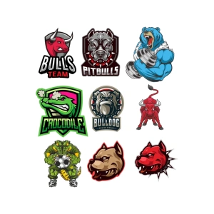 Agresif İsimli Hayvanlar Sticker Set 9 Parça Telefon, Tablet, Defter, Laptop Sticker