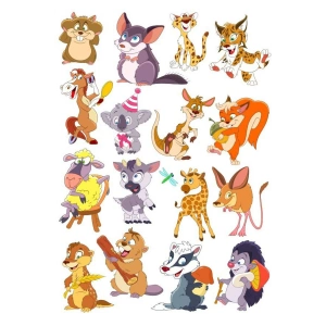 Sevimli Hayvanlar Sticker Set-1 16 Parça Telefon, Tablet, Defter, Laptop Sticker