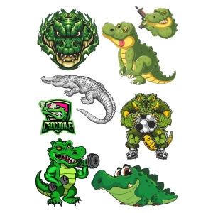 Timsah Sticker Set-1 8 Parça Telefon, Tablet, Defter, Laptop Sticker